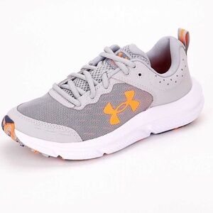 NEW (7) Under Armour Sneakers Grey Orange UA BGS Assert 10